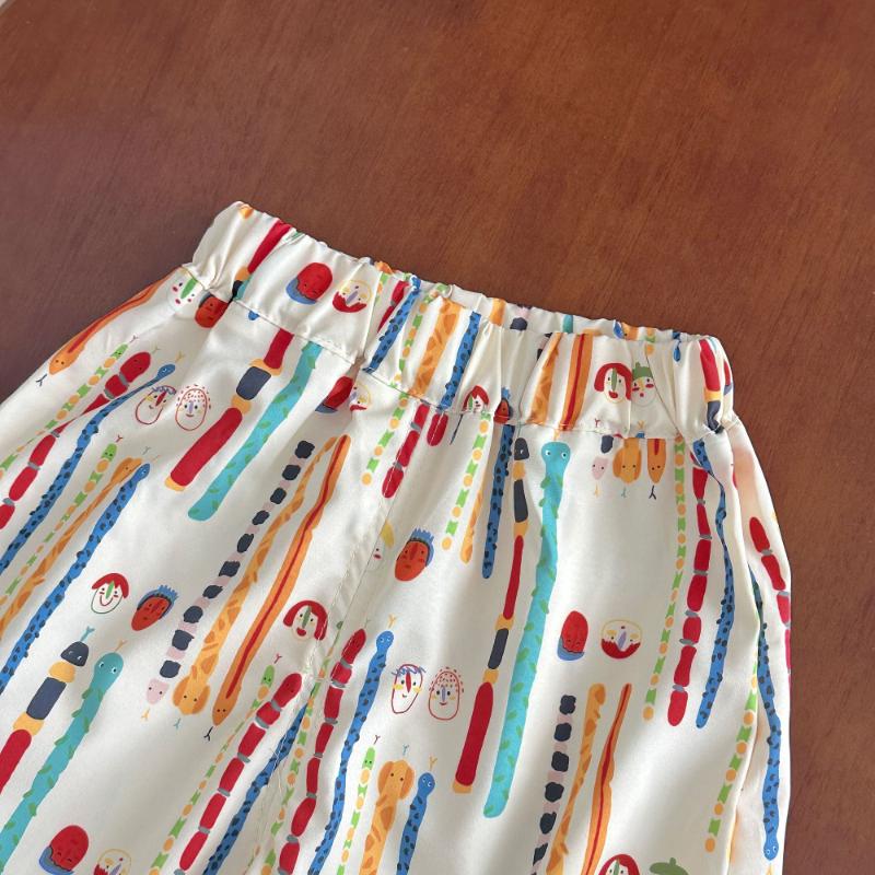 Baby Summer Children's Clothing Boys and Girls Full Cotton Short Sleeve T-shirt+Thin Pants Cartoon Mosquito Pants Two Piece Set