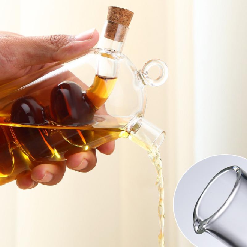 Double Glass Pot Kitchen Supplies Seasoning Bottle Soy Sauce Bottle Vinegar Bottle Glass Oil Vinegar Pot Kitchen Accessories