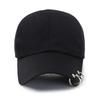 Hiphop Bull Horn Baseball Cap Korean Style Peaked Cap Portable Metal Ring Baseball Hat  Summer