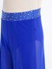 Kids Girls Lyrical Dance Pants Shiny Rhinestone Waistband Side Split Mesh Trousers for Stage Performance Competition