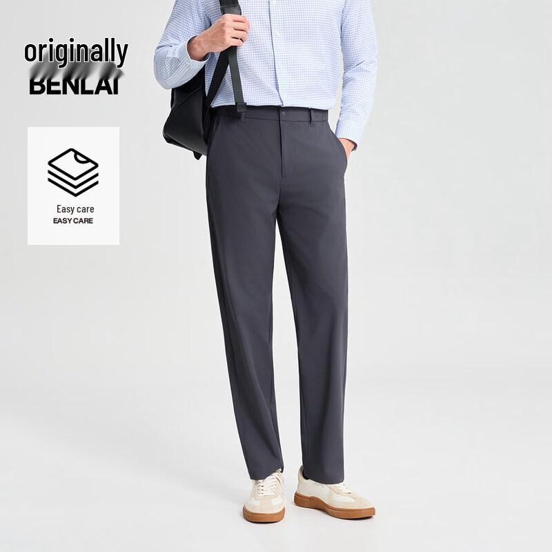 Benlai Men s Easy-Care Straight-Leg Casual Pants S