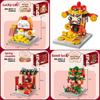 Orangenbaum-Licht-Up-DIY-Baustein-Set mit traditionellen chinesischen Figuren für Kinderspiel und pädagogischen Spaß