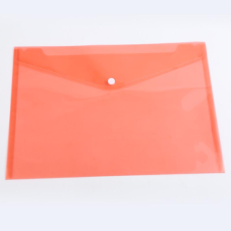Transparent Snap Button Plastic Document Folder - New Style, Large Capacity, Colorful for Students