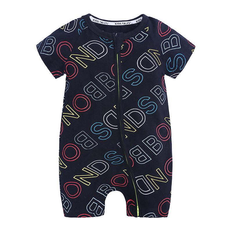 Kids Tales Lion Romper: Newborn Short Sleeve Double Zipper Jumpsuit
