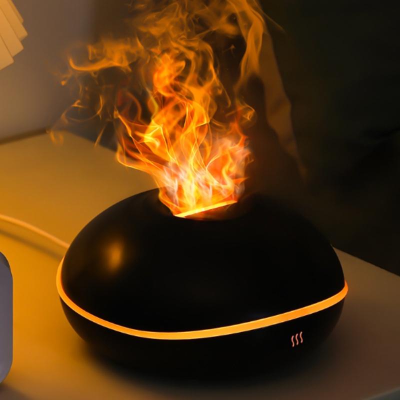 

2024 Новый увлажнитель с имитацией пламени, красочный ночник, ультразвуковое распыление, можно добавлять эфирное масло, небольшая машина для ароматерапии чёрный