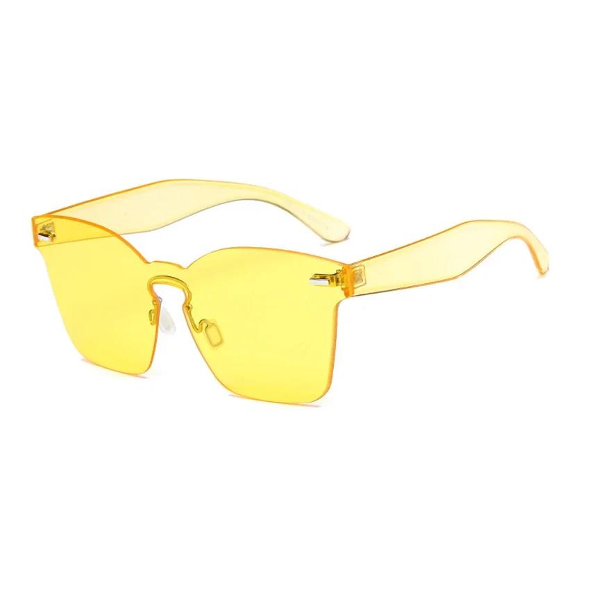 Fashion Sunglasses For Women Men Rimless Lens Gray Pink Yellow Blue Brown Eyewear Uv400 Sun Glasses