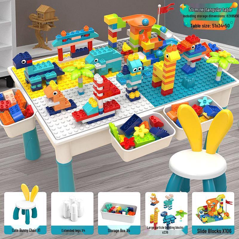 Multifunctional Building Block Table for Early Education – Large Particle Puzzle Toy for Boys and Girls Aged 3-5, Perfect Birthday Gift.