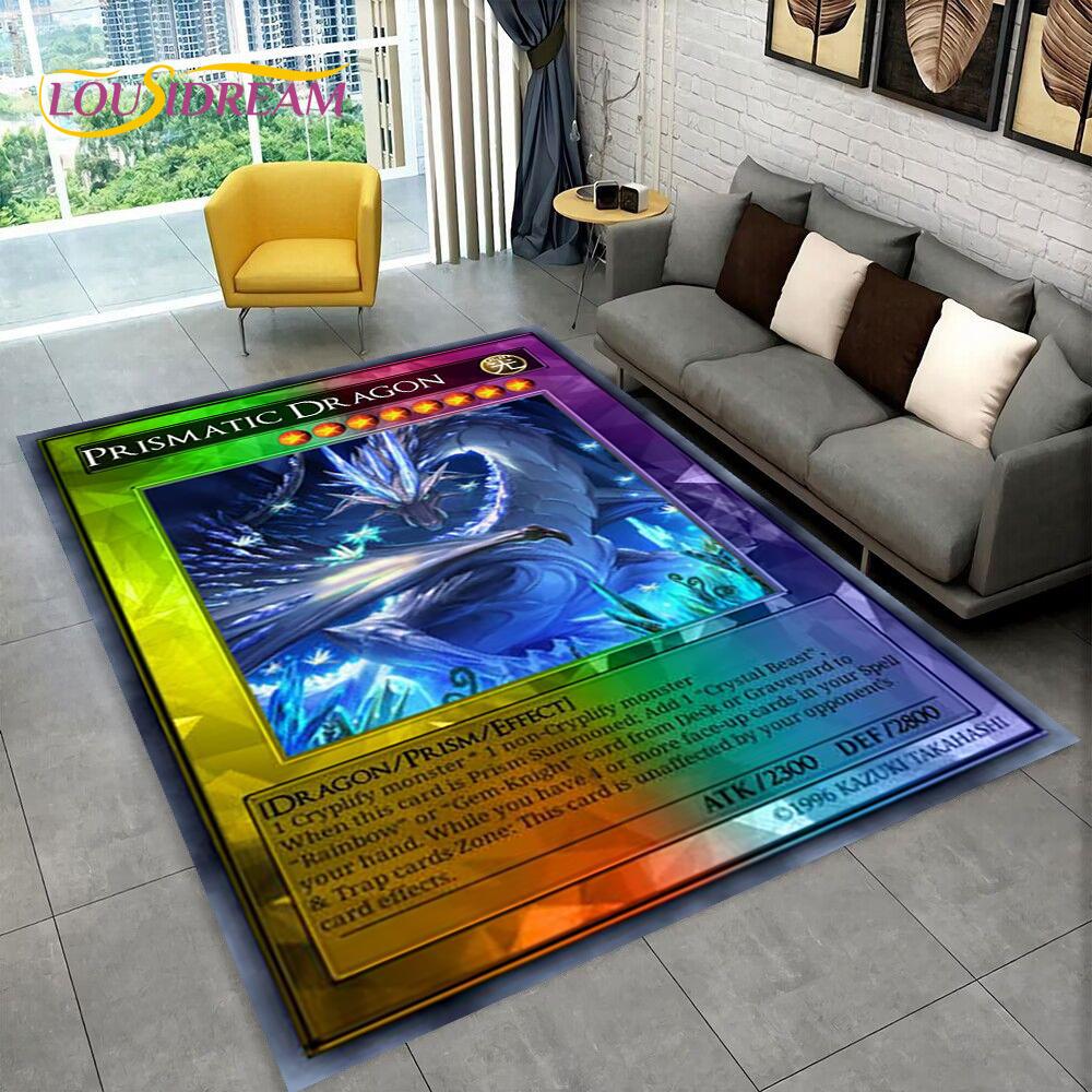 Monster Gold Card Cartoon Yu-Gi-Oh Anime Blue Eyes Dragon Game Covor Covor pentru dormitor Living Room Decor canapea, Covoraș