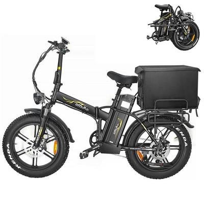 EMOKO C94 Urban Cargo E-Bike with Rear Rack, 750W, 48V35Ah, 20" Fat E-Bike Pedelec, Full Suspension, Foldable Electric Bike for Foot Delivery Riders