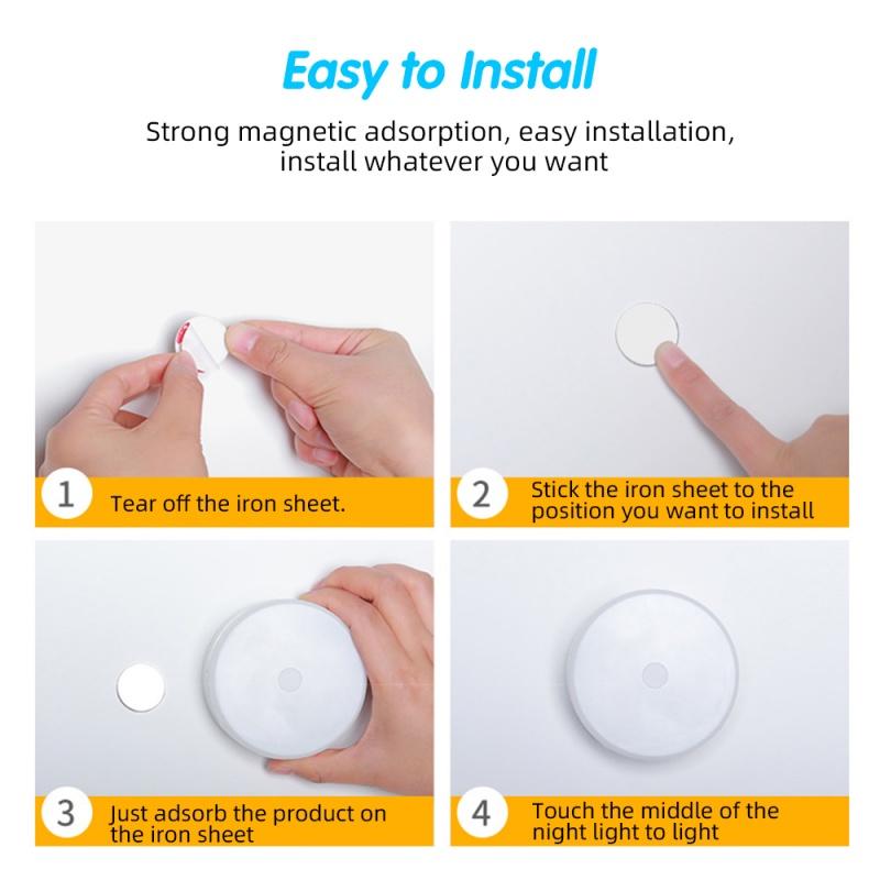 Rechargeable LED Motion Sensor Night Light USB Sensor LED Night Light Wireless Energy Saving LED Induction Lamp for Home