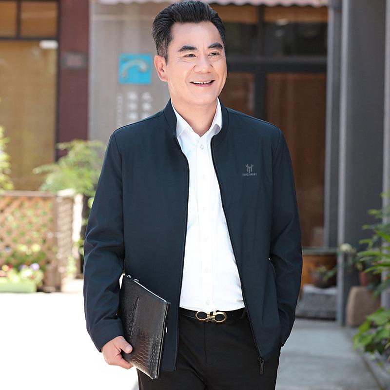 Dad Coat Spring and Autumn Middle-aged Men's Jacket Set In the Elderly 50 Autumn Clothes 60 Years Old 70 Clothes Thin