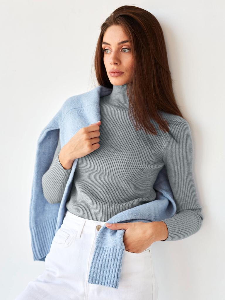 Women's High-Neck Knitted Pullover / Base Layer