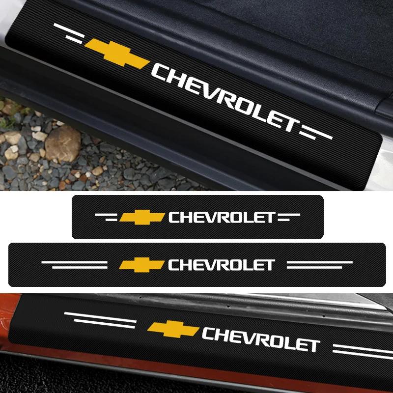 Car Threshold Strip Carbon Fiber Anti-Scratch Sticker Door Sill for Chevrolet Cavalier Equinox Orlando Cruze Malibu Car Stickers