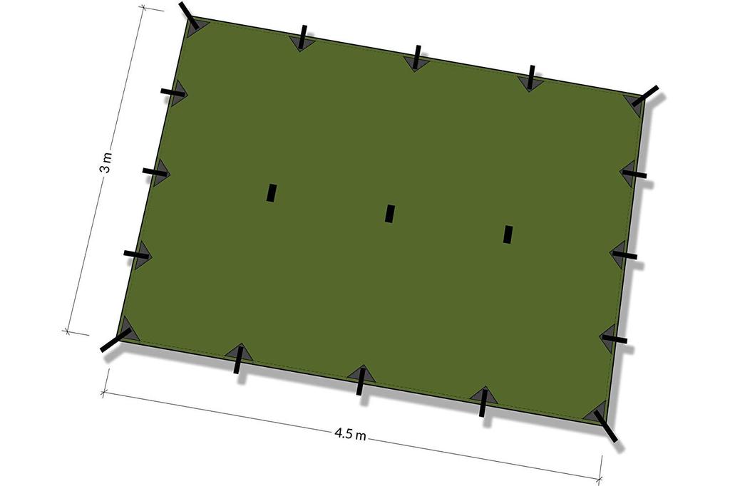 Tarp DD XL x lona versátil e leve com resistência à água de 3000mm 4,5m 3m, (Verde oliva) [Usado]