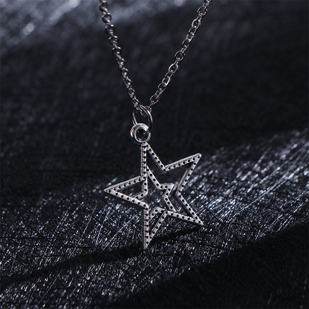 Hollow Choker Star Pendant Necklace Zinc Zinc Alloy Korean Clavicle Chain  for Women Men