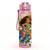 1PC Festive Carnival Color Crowd Scene 750ml Color Plastic Sports Water Bottle Leakproof Flip Straw Lid Suitable for Sports Office Home Use