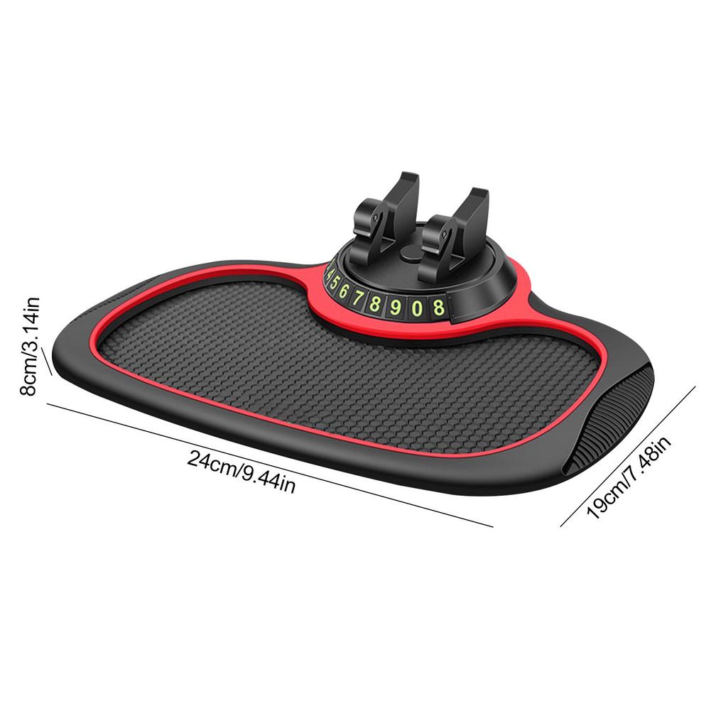 Anti-slip Car Phone Holder Pad Mat With Parking Number Plate 3 In1 Dashboard Pad Car Dash Organizer For Car Interior Accessories