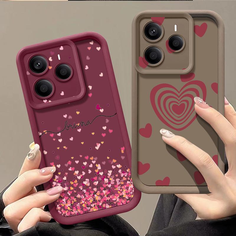 Romantic Love Heart Patterned TPU Phone Case For Xiaomi 14T Pro 13T Pro Shockproof Soft Silicone Cover Fundas For Xiaomi 14T 13T