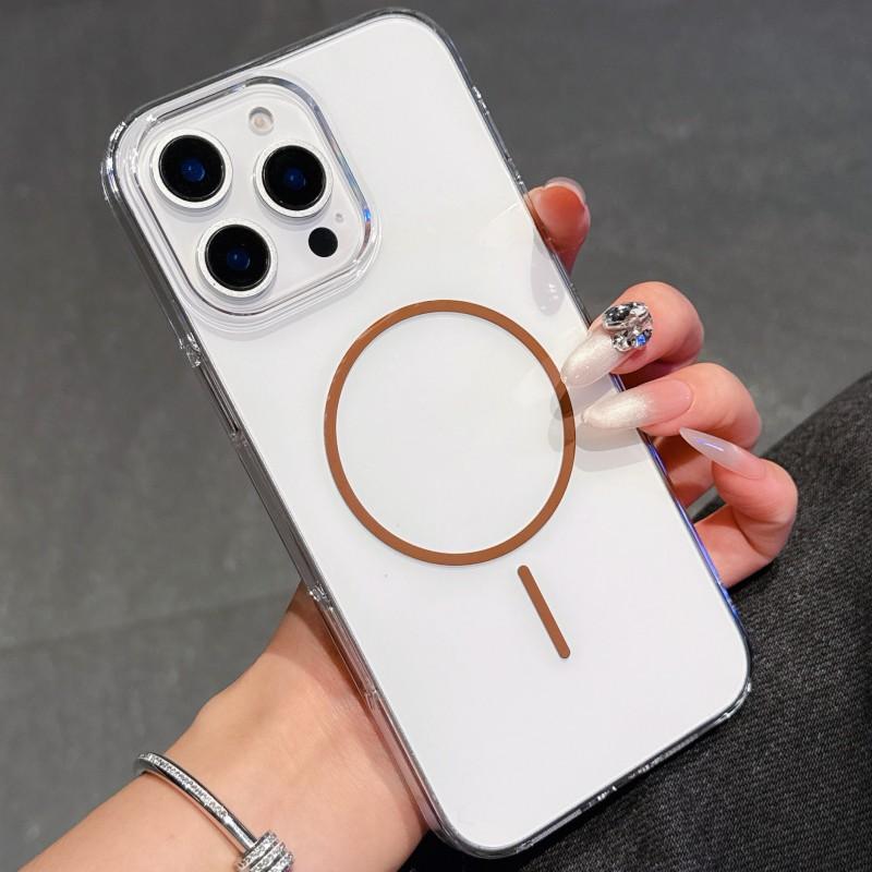 Suitable IPhone 17 Slim Circle Magnetic Transparent Phone Case Apple 16 Promax Large Hole Simple PC Protective 15 iPhone 14 PROMAX