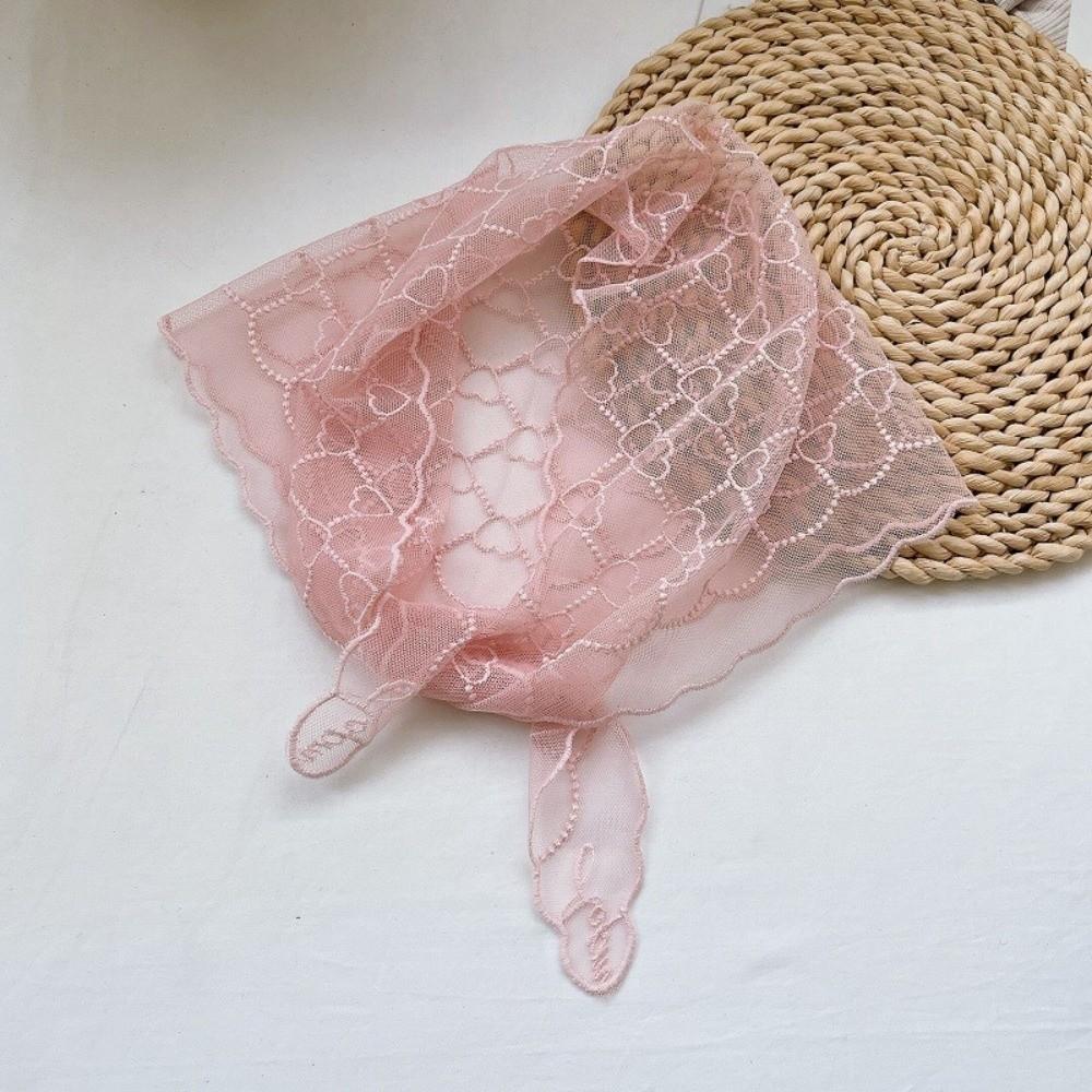 Heart Pattern Triangular Scarf Retro Lace Scarf Versatile Binder Scarf  Women's Accessory