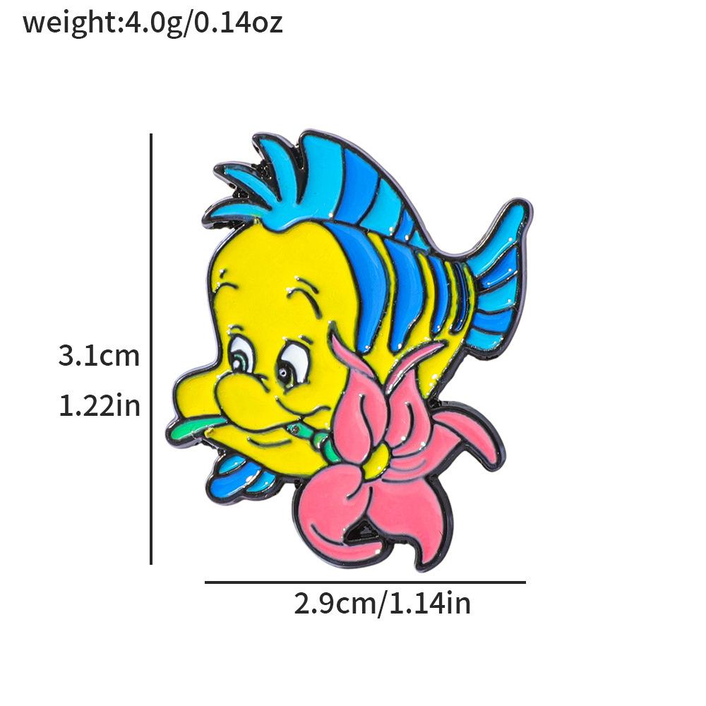 Креативная металлическая значок-брошь Русалка Рыба-клоун Сплав Капля масла Булавка Украшение для сумки