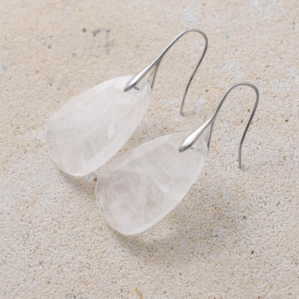 High End Tianhe Stone Pendant Earrings with Elegant Geometric Shapes, Popular European and American Jewelry Accessories