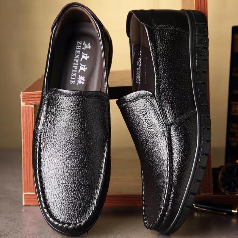 Leather Shoes Men's Genuine Leather Summer Breathable Soft Sole Business Casual Shoes Men's Shoes