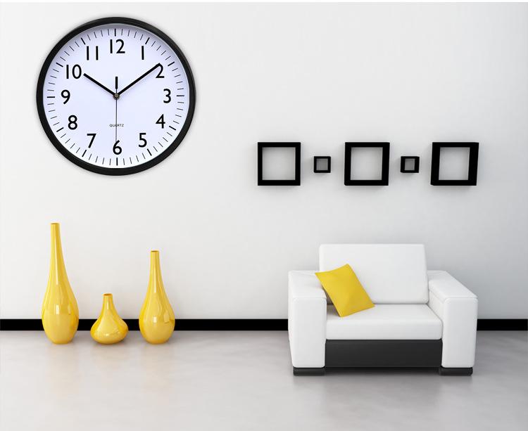 12" Minimalist Silent Metal Wall Clock - Round, Stylish, Simple Home Design, Customizable