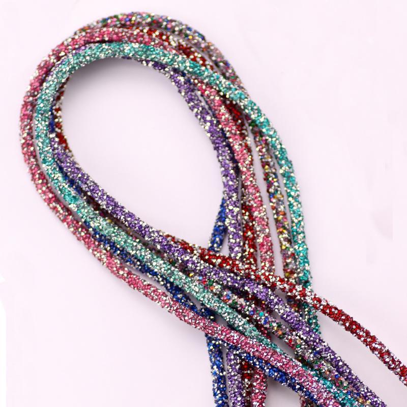 270cm Glitter Rhinestones Sequins Trimmings Soft Tube Cord Rope Strings DIY Garment Shoes Headwear Decoration Accessories
