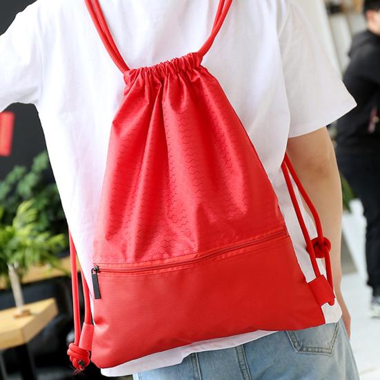 Cheap Nylon Waterproof Zipper Drawstring Backpack Outdoor Sport Fitness