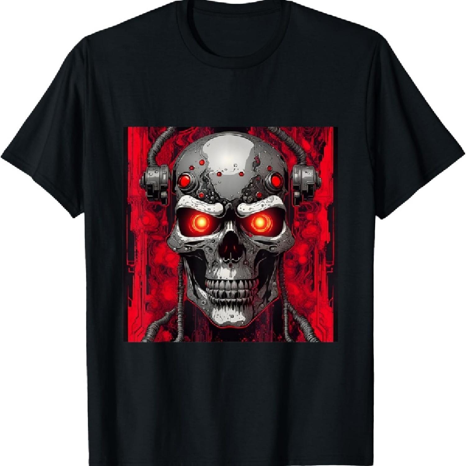 

Cyberpunk Cyborg Reaper Skull T-Shirt XXXXXL чёрный
