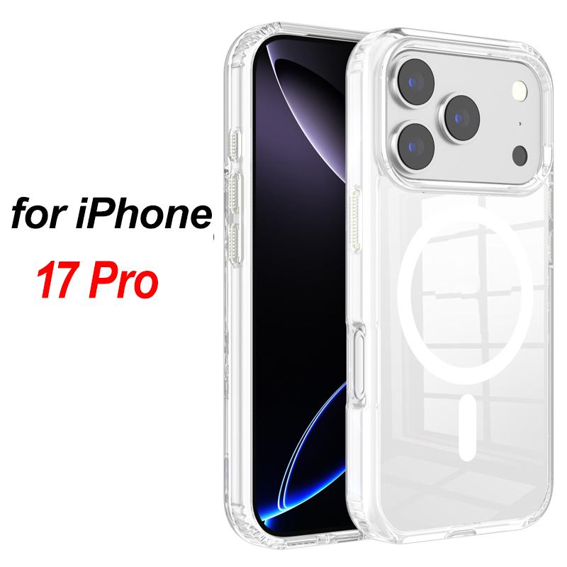 IPhone 17 17Air 17Pro Max Shockproof Transparent Shell PC Clear Cover for IPhone17 for Magsafe Wireless Charge Magnetic Case For