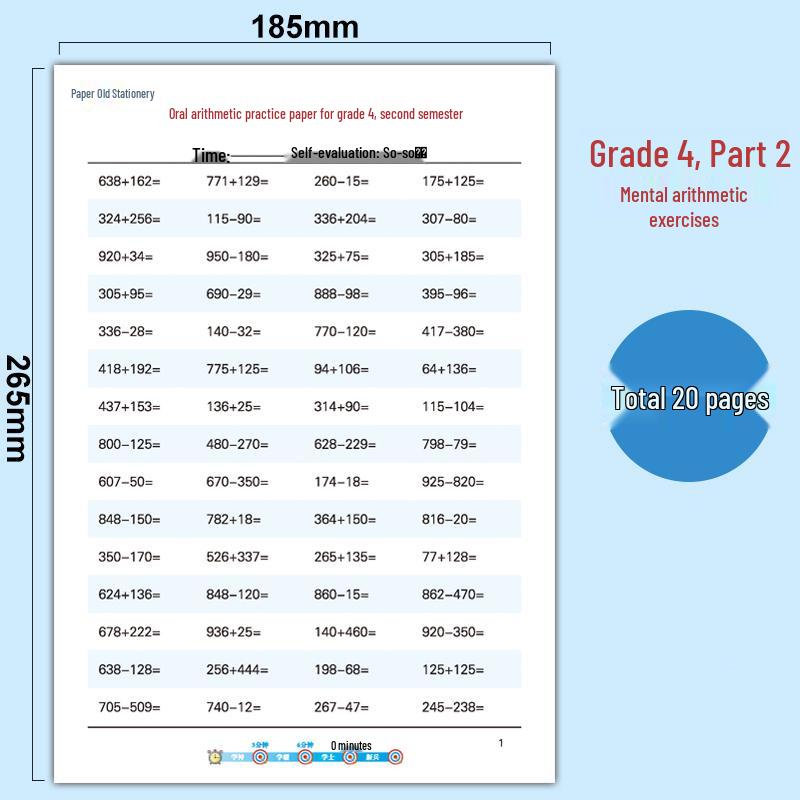 Libro di Esercizi Mentali di Matematica per la Prima Elementare: 30 Domande Giornaliere, Addizione e Sottrazione entro il 20.
