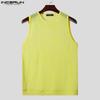 INCERUN Men Sleeveless See Through Hollow Out Beach Vest Tank Topss