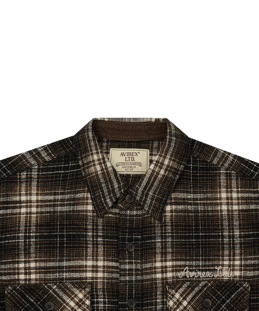 AVIREX Long Sleeve Check Shirt / 7836220011 Brown