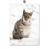 Christmas Winter Pine Forest Deer Lynx Modern Wall Art Canvas Painting Living Room Decoration Posters and Prints Wall Pictures