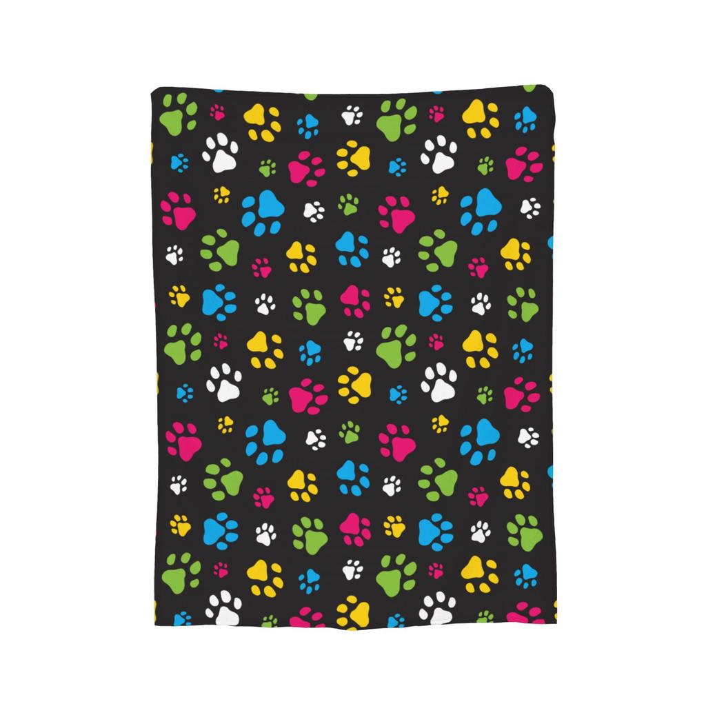 Dog Paw Cartoon Pet Blankets Coral Fleece Plush Decoration Ultra-Soft Throw Blankets for Bedding Travel Bedspread