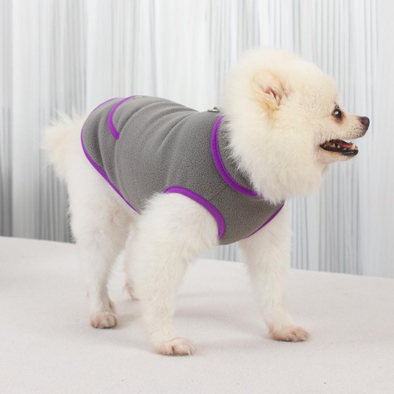Warm Dog Cat Vest Clothes Autumn Winter Pet Costume with Towing Ring for Chihuahua Poodle Clothing Maltese French Bulldog Jacket