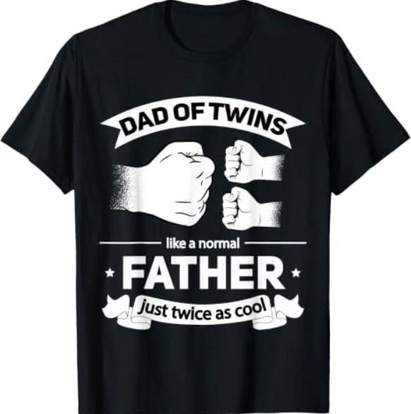 Dad of Twins 2024 Father Twice as Cool Father's Day Twin Dad T-Shirt
