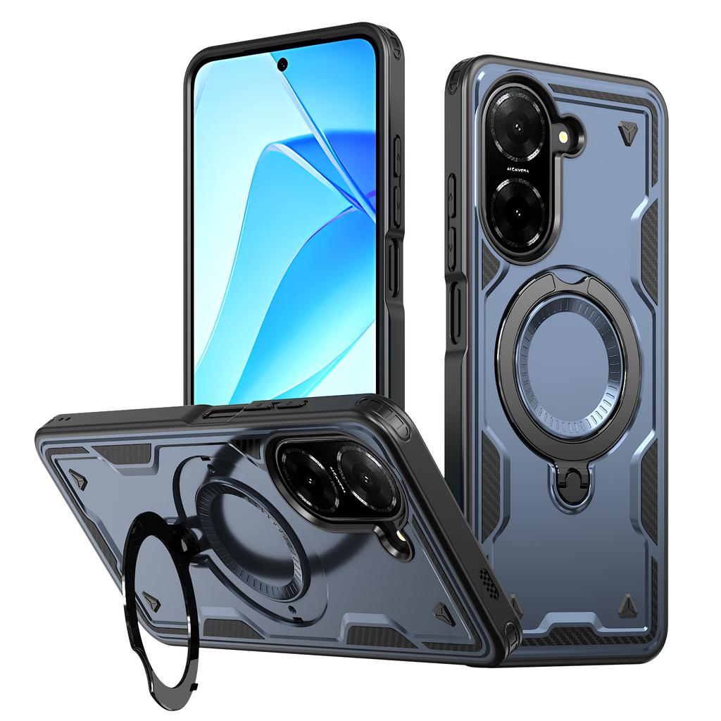 For Xiaomi Poco C71 Redmi A5 4G 6.88 Inches Case Armor Shockproof 360° Rotating Magnetic Holder TPU Frame Plastic Phone Cover