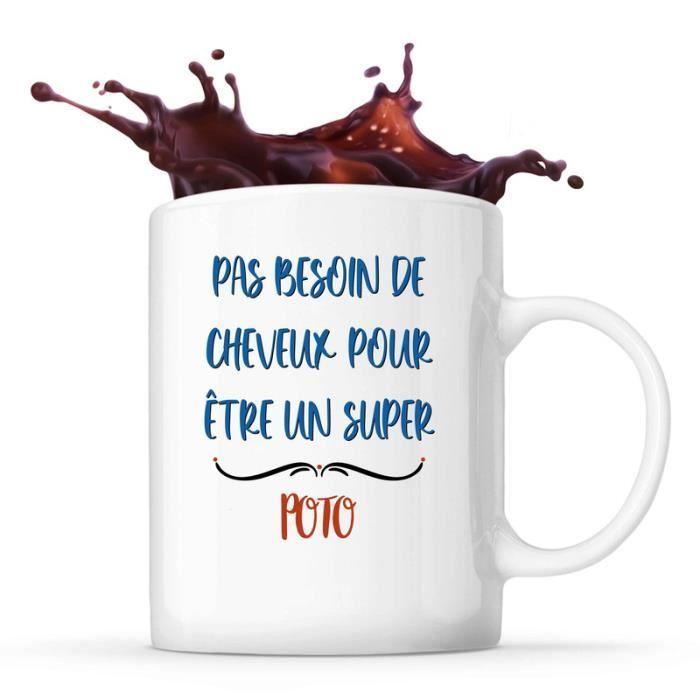 Mug - Poto - Pas Besoin de Cheveux - Céramique - Blanc - Cylindrique