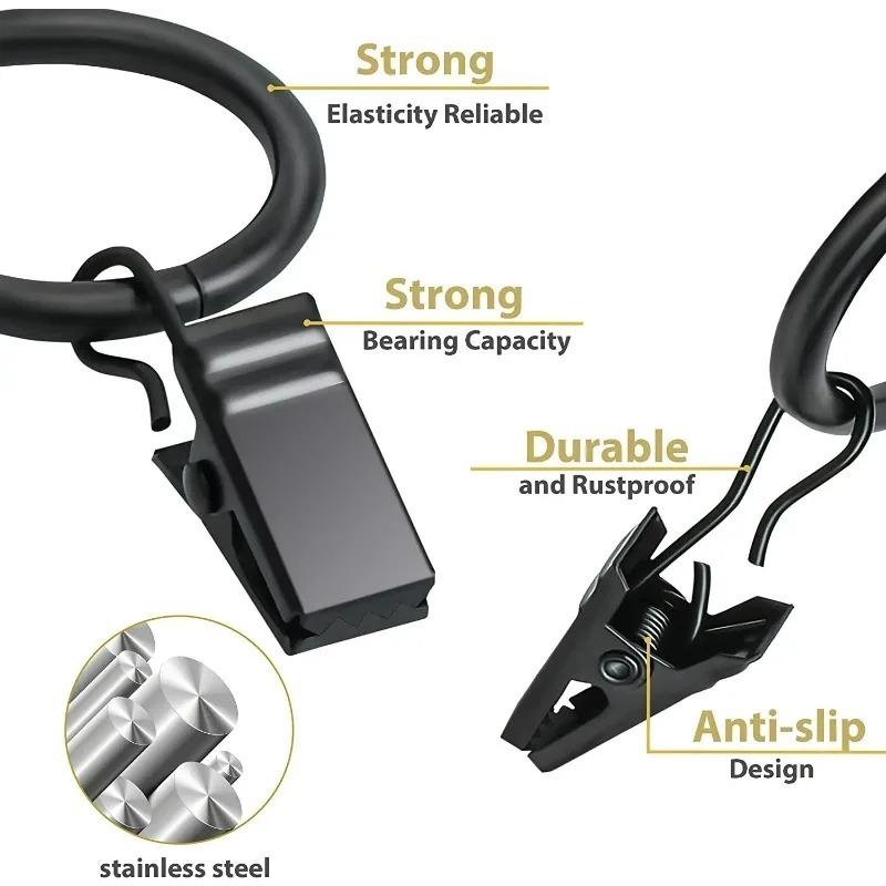 10-30Pcs Curtain Rings Clips for Curtain Hanging Photos Hats Rustproof Vintage Decoration Wire Holder Home DIY Storage Clips