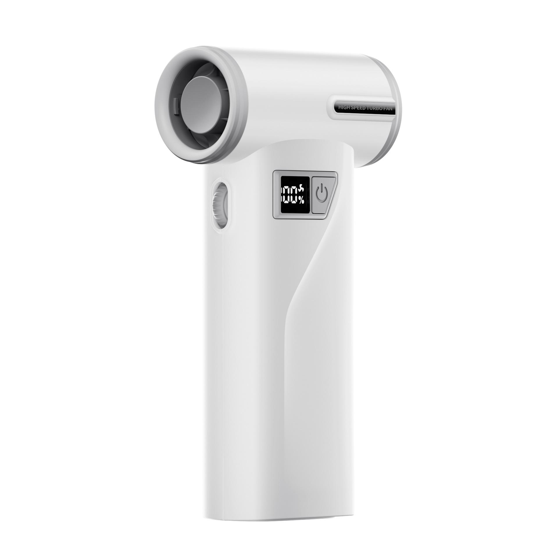 

USB Rechargeable Aluminum Alloy Camping Handheld Fan with Blow-Suction Feature 145*75mm білий