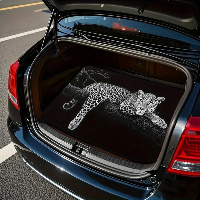 1Pcs Leopard Print Car Trunk Mat with Anti Slip Cargo Liner Waterproof Rear Storage Protector Floor Mat for SUV Sedan Vehicle In