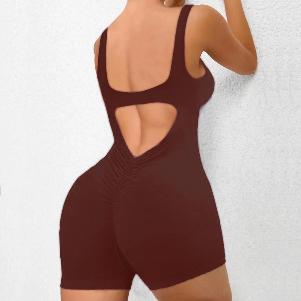 Europäischer & Amerikanischer Sexy Rücken Damen Yoga Jumpsuit Shorts