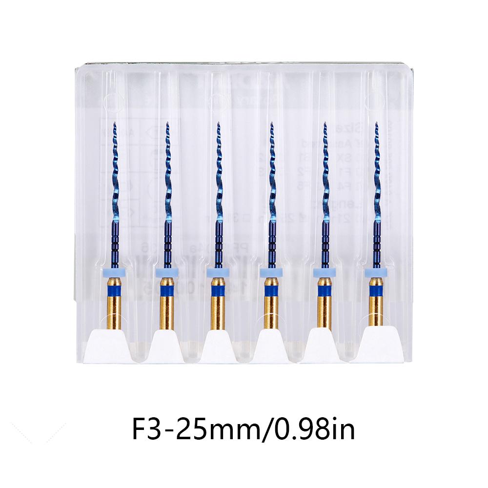 6Pcs Dental Heat Activated Root Canal Files Sx-F3 25Mm Bendable Dentist Tools For Root Canal Treatment