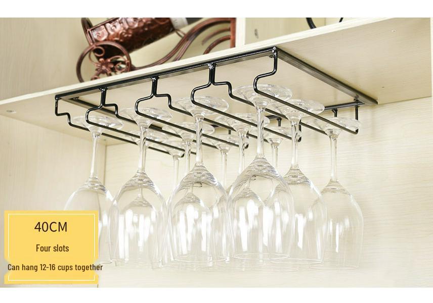Upside-Down Red Wine Glass Rack for Hanging in Cabinets