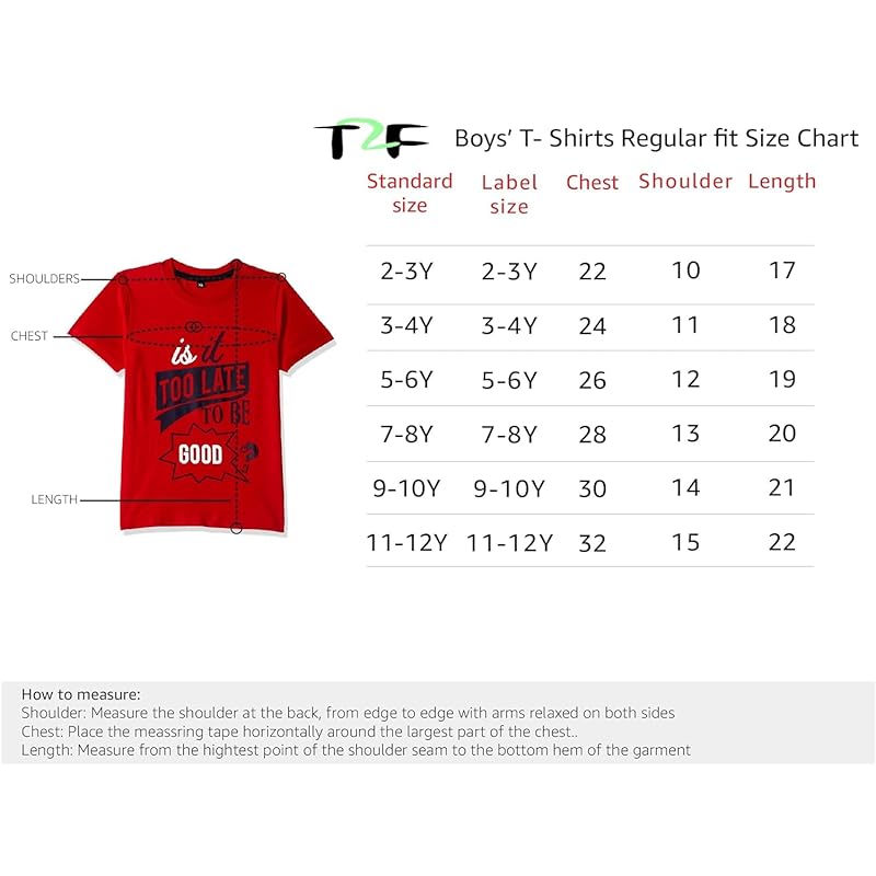 T2F Boy's Solid Regular Fit T-Shirt (10_Multicolor 1 2-3 Years)
