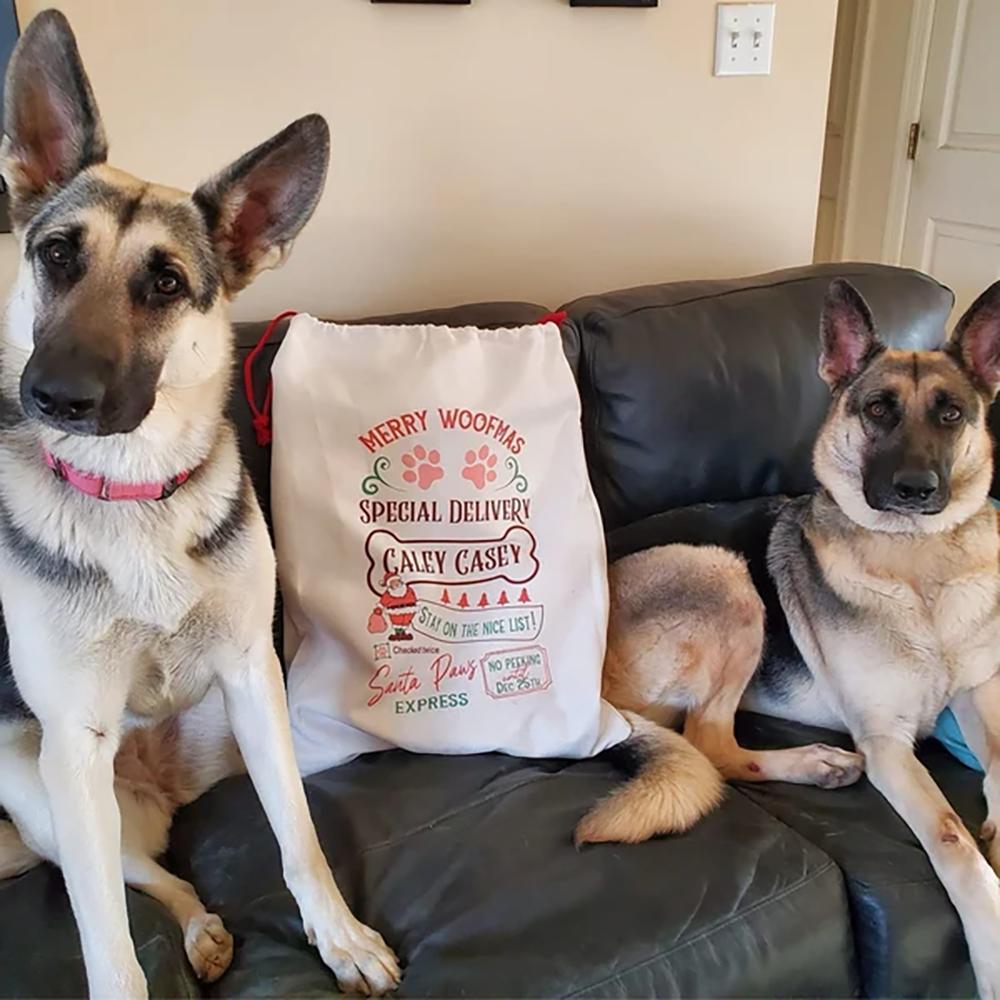 Personalised Merry Woofmas Bag Dog Name Santa Sack Paw Parent Christmas Present Dog Owner Holiday Gift Bag New Year  Decoration
