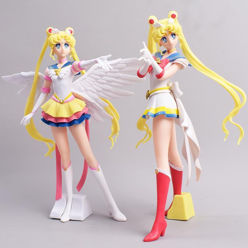 Sailor Moon Anime Figure Set 23cm Meiou Setsuna Kaiou Michiru Haruka Tomoe Hotaru Glitter & Glamours Action Figurine Toy Gift